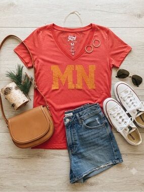 Women's Red MN Graphic Tee